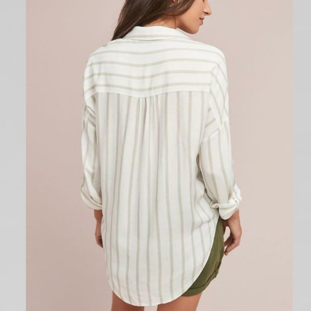 Anthropologie Maeve Sandbridge Button Down Tie‎ Front Top XS - Picture 3 of 16